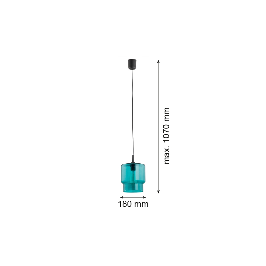 Argon 3271 - Candelabro suspenso NEWA 1xE27/15W/230V turquesa