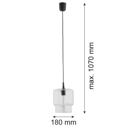 Argon 3275 - Candelabro suspenso NEWA 1xE27/15W/230V transparente