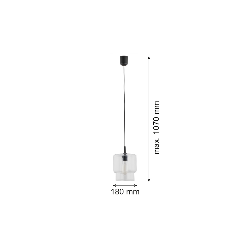 Argon 3275 - Candelabro suspenso NEWA 1xE27/15W/230V transparente