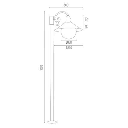 Argon 3284 - Candeeiro de exterior ERBA BIS 1xE27/15W/230V