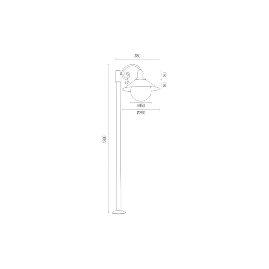 Argon 3284 - Candeeiro de exterior ERBA BIS 1xE27/15W/230V