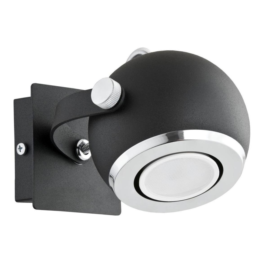 Argon 3638 - Foco de parede KOS 1xGU10/5W/230V preto/cromado brilhante