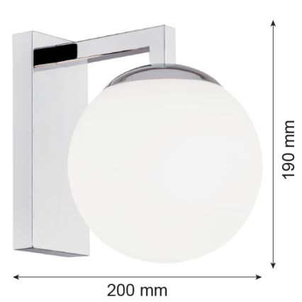 Argon 3735 - Candeeiro de parede ASPEN 1xE27/15W/230V cromado brilhante