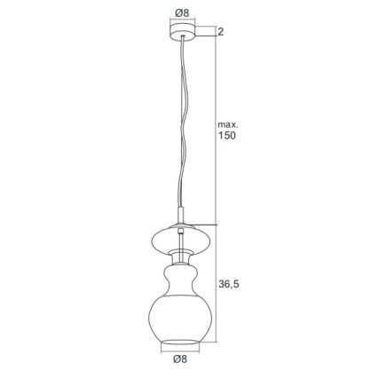 Argon 3800 - Candelabro num fio LED MODENA LED/8W/230V