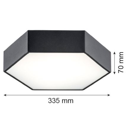 Argon 3823 - Iluminação de teto LED ARIZONA LED/22,5W/230V preto