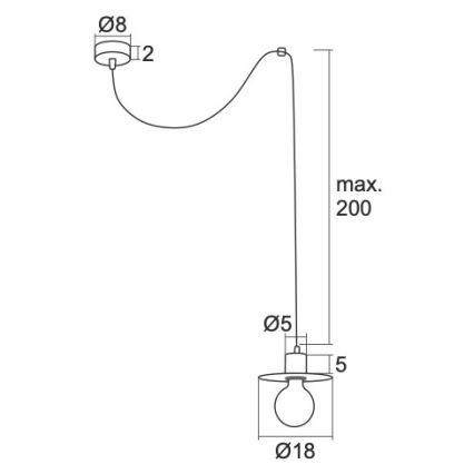 Argon 3834 - Candelabro suspenso CORSO 1xE27/15W/230V branco