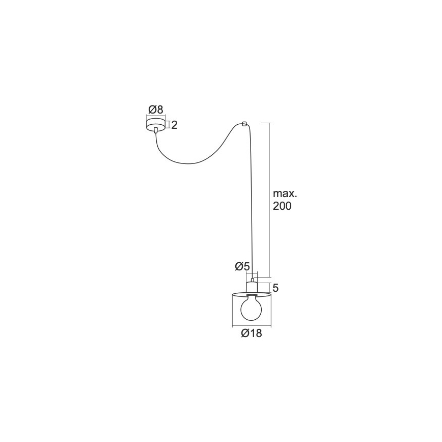Argon 3834 - Candelabro suspenso CORSO 1xE27/15W/230V branco