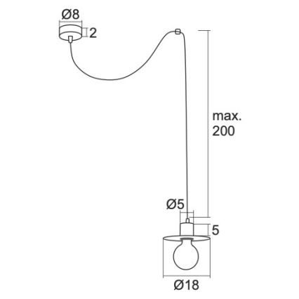 Argon 3835 - Candelabro suspenso CORSO 1xE27/15W/230V preto