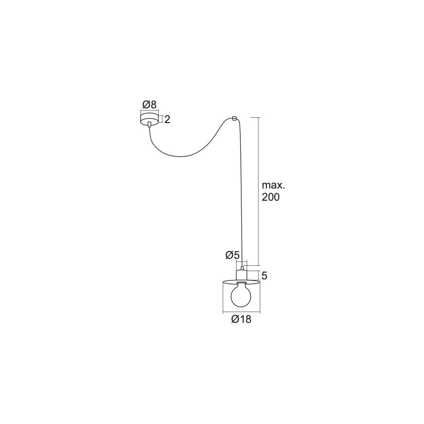 Argon 3835 - Candelabro suspenso CORSO 1xE27/15W/230V preto