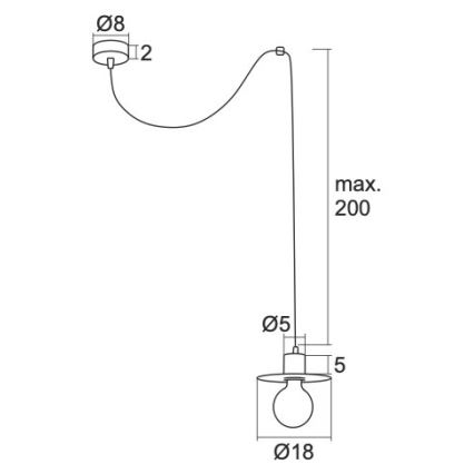 Argon 3836 - Candelabro suspenso CORSO 1xE27/15W/230V cromado brilhante