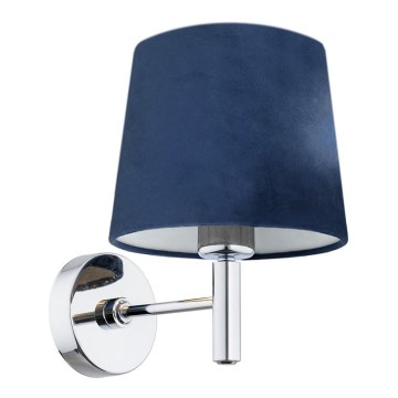 Argon 3908 - Candeeiro de parede BOLZANO 1xE27/15W/230V azul/cromado brilhante