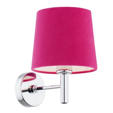 Argon 3909 - Candeeiro de parede BOLZANO 1xE27/15W/230V rosa/cromado brilhante