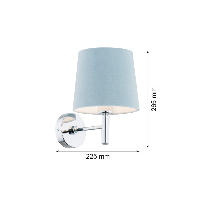 Argon 3910 - Candeeiro de parede BOLZANO 1xE27/15W/230V azul/cromado brilhante