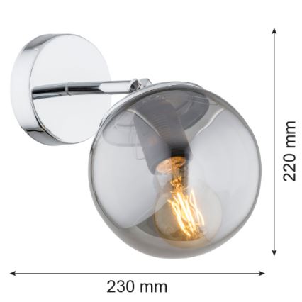 Argon 3989 - Candeeiro de parede SATELITE 1xE27/15W/230V cromado brilhante/cinzento