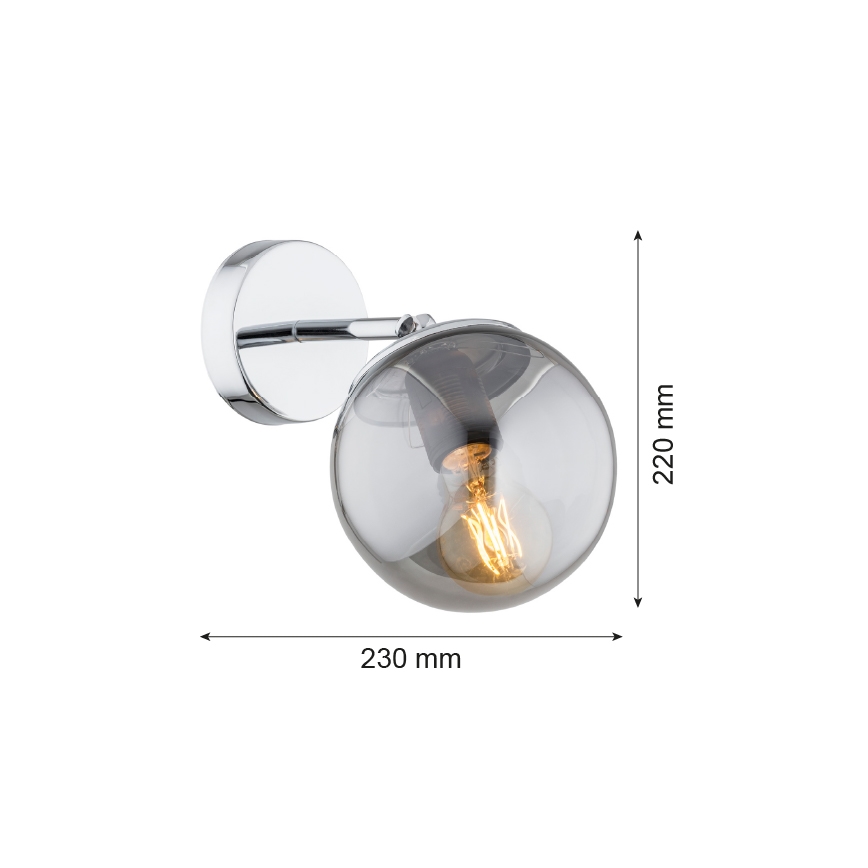 Argon 3989 - Candeeiro de parede SATELITE 1xE27/15W/230V cromado brilhante/cinzento