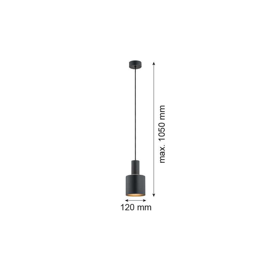Argon 4219 - Candelabro suspenso SINES 1xE27/15W/230V d. 12 cm preto