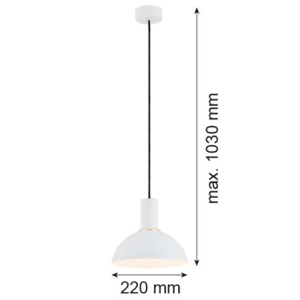 Argon 4220 - Candelabro suspenso SINES 1xE27/15W/230V d. 28 cm branco