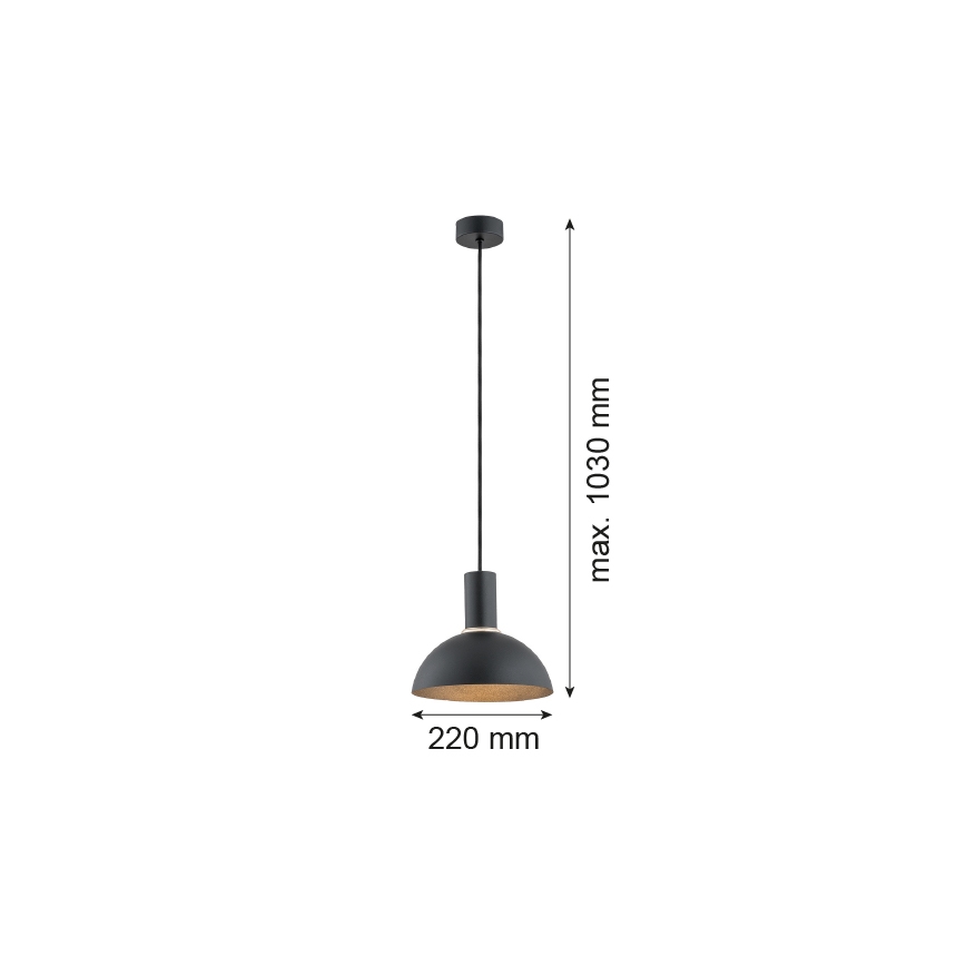 Argon 4222 - Candelabro suspenso SINES 1xE27/15W/230V d. 28 cm preto
