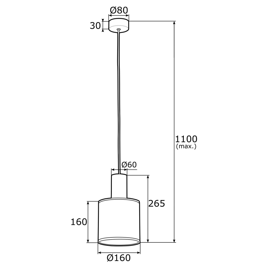 Argon 4248 - Candelabro suspenso HERMAN 1xE27/15W/230V latão/preto