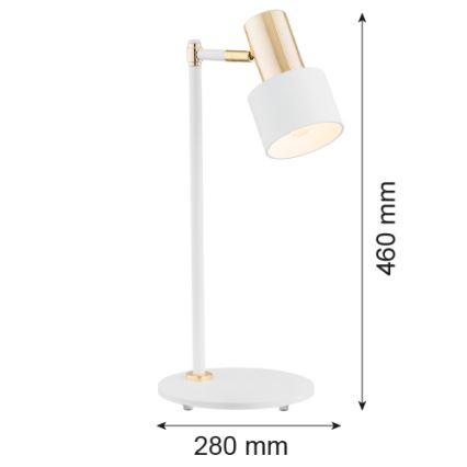 Argon 4256 - Lâmpada de mesa DORIA 1xE27/15W/230V branco/bronze