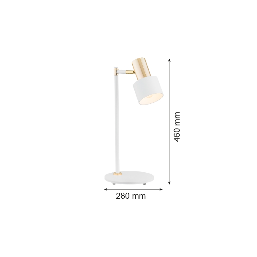 Argon 4256 - Lâmpada de mesa DORIA 1xE27/15W/230V branco/bronze