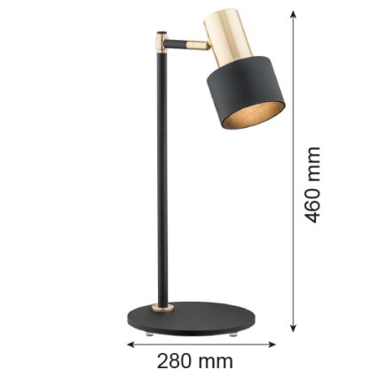 Argon 4257 - Lâmpada de mesa DORIA 1xE27/15W/230V preto antigo/bronze