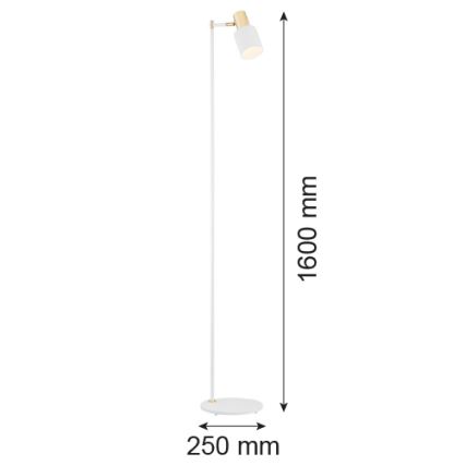 Argon 4258 - Candeeiro de chão DORIA 1xE27/15W/230V branco/latão