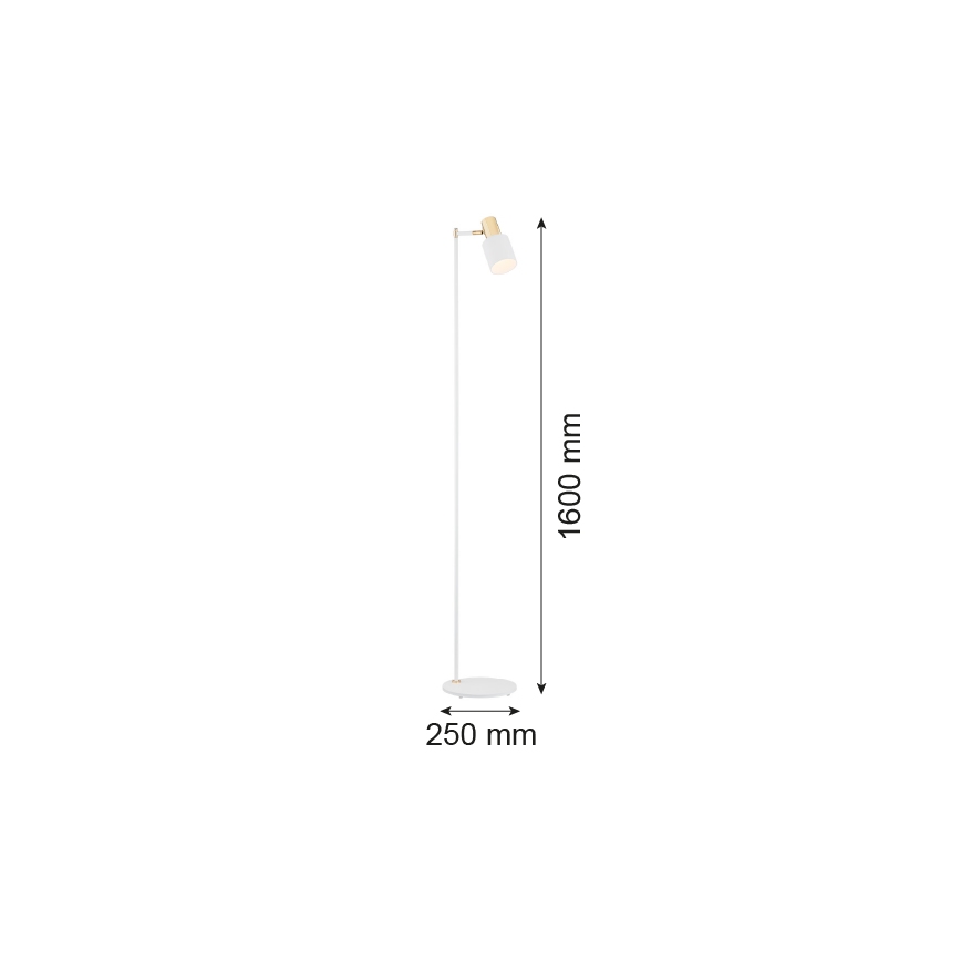 Argon 4258 - Candeeiro de chão DORIA 1xE27/15W/230V branco/latão