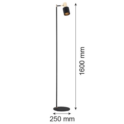 Argon 4259 - Candeeiro de chão DORIA 1xE27/15W/230V preto/latão