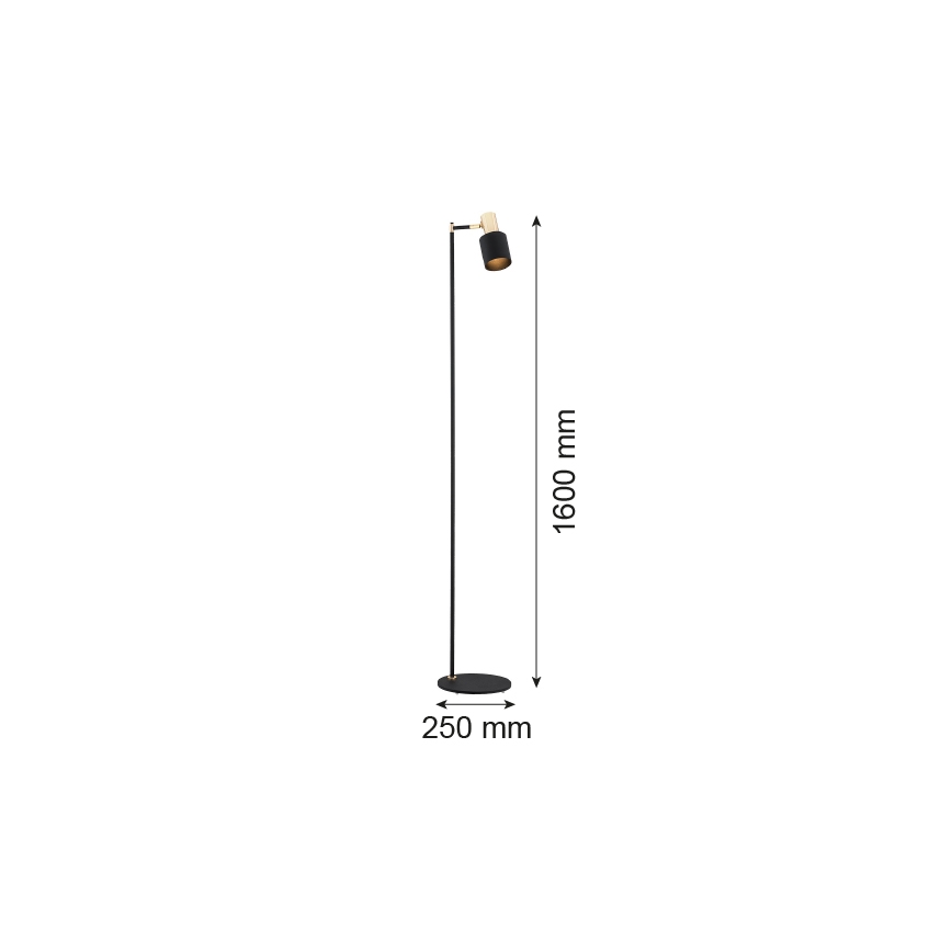 Argon 4259 - Candeeiro de chão DORIA 1xE27/15W/230V preto/latão