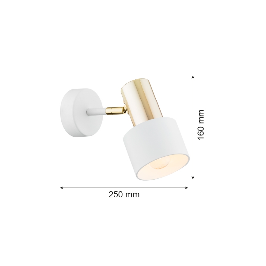 Argon 4264 - Foco de parede DORIA 1xE27/15W/230V branco/bronze
