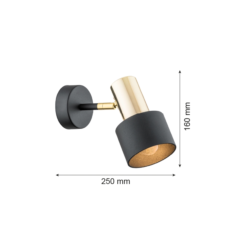 Argon 4265 - Foco de parede DORIA 1xE27/15W/230V preto antigo/bronze