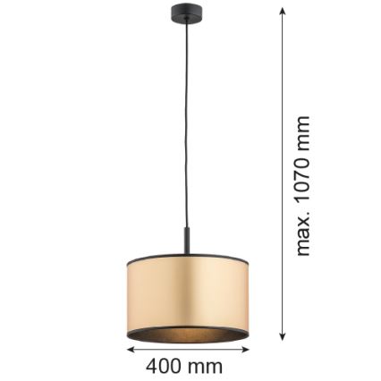 Argon 4291 - Candelabro suspenso KARIN 1xE27/15W/230V latão/preto