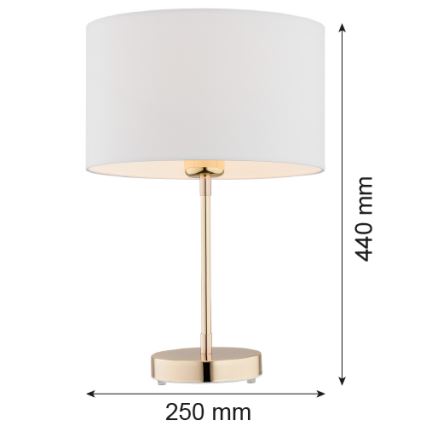 Argon 4301 - Candeeiro de mesa KARIN 1xE27/15W/230V branco/latão