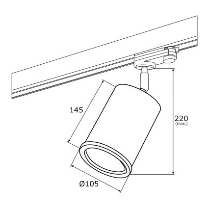 Argon 4303 - Foco para sistema de carril DELF 1xE27/15W/230V dourado