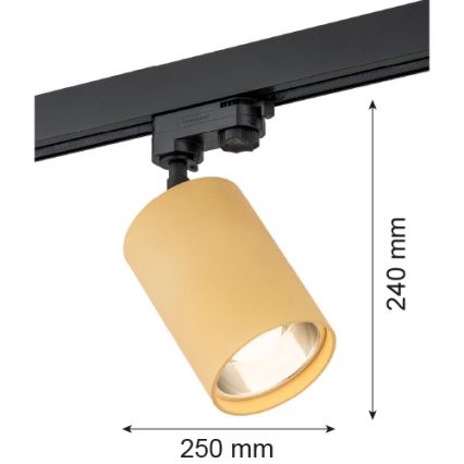 Argon 4304 - Foco para sistema de carril BERGEN 1xE27/15W/230V dourado