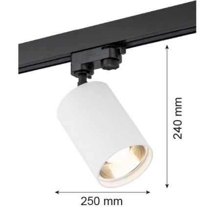 Argon 4305 - Foco para sistema de carril BERGEN 1xE27/15W/230V branco