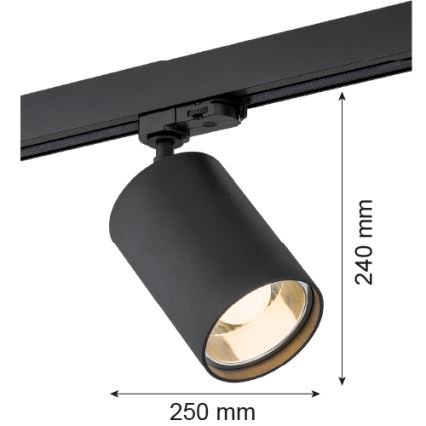 Argon 4306 - Foco para sistema de carril BERGEN 1xE27/15W/230V preto