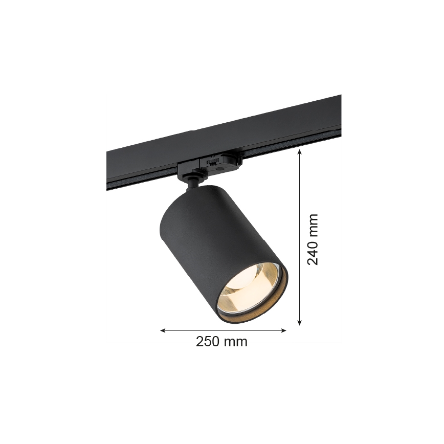 Argon 4306 - Foco para sistema de carril BERGEN 1xE27/15W/230V preto