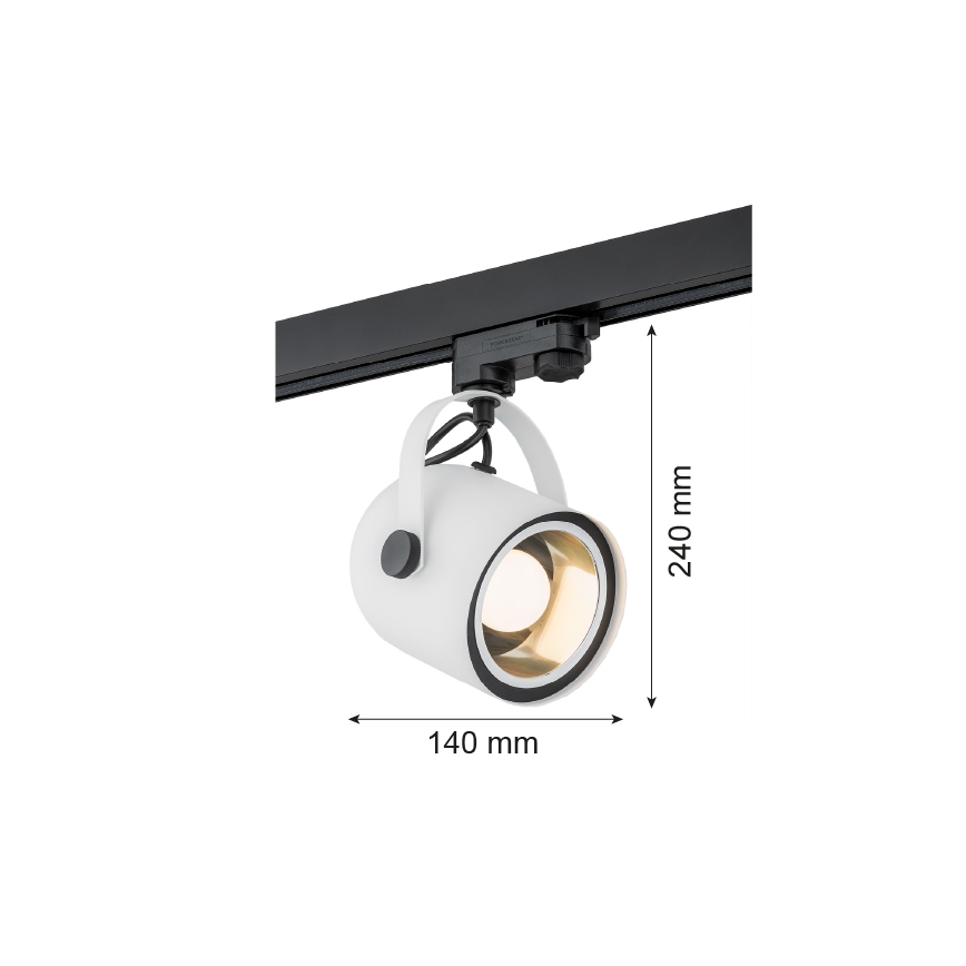 Argon 4309 - Foco para sistema de carril NET 1xE27/15W/230V branco