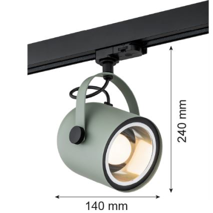 Argon 4310 - Foco para sistema de carril NET 1xE27/15W/230V verde