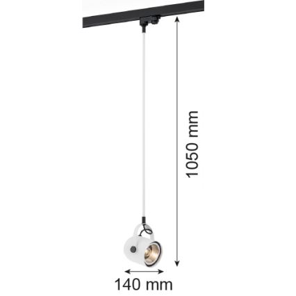 Argon 4312 - Candeeiro para sistema de carril NET 1xE27/15W/230V branco
