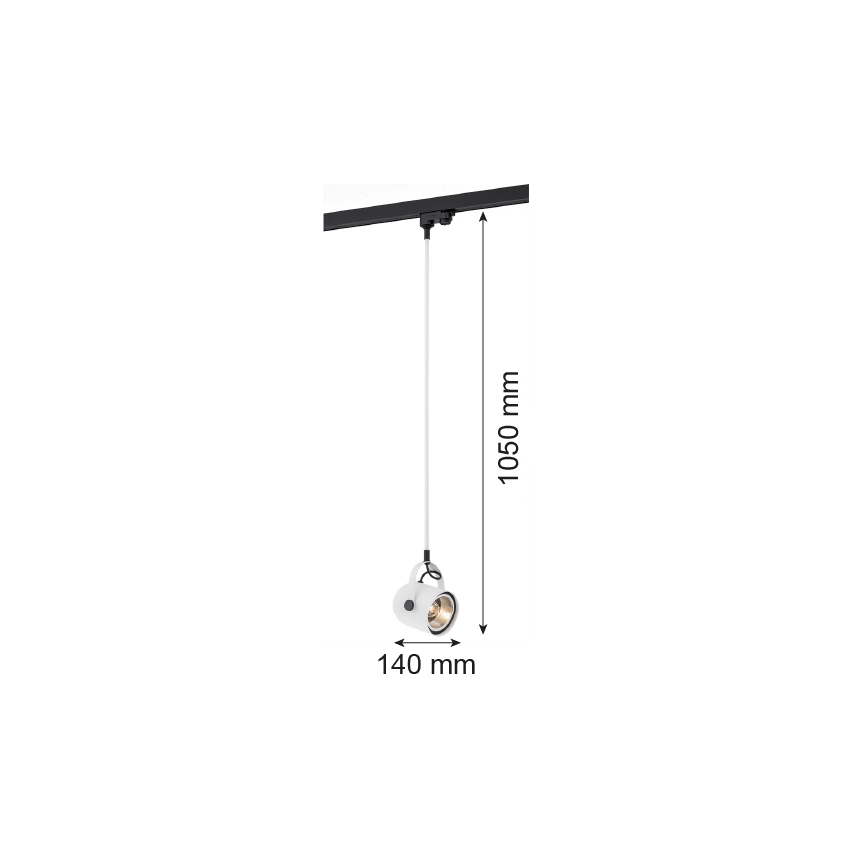 Argon 4312 - Candeeiro para sistema de carril NET 1xE27/15W/230V branco