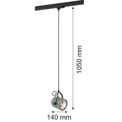 Argon 4313 - Candeeiro para sistema de carril NET 1xE27/15W/230V verde