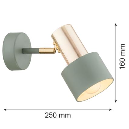 Argon 4315 - Foco de parede DORIA 1xE27/15W/230V verde/bronze