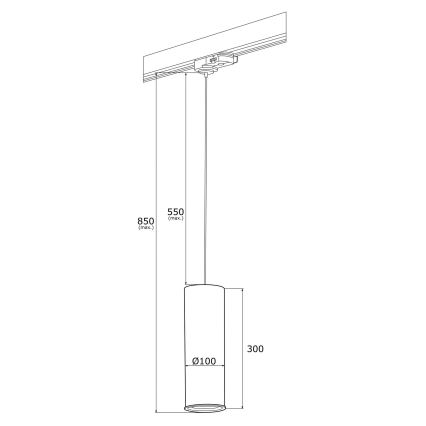 Argon 4318 - Candelabro suspenso para sistema de carril DELF 1xE27/15W/230V latão