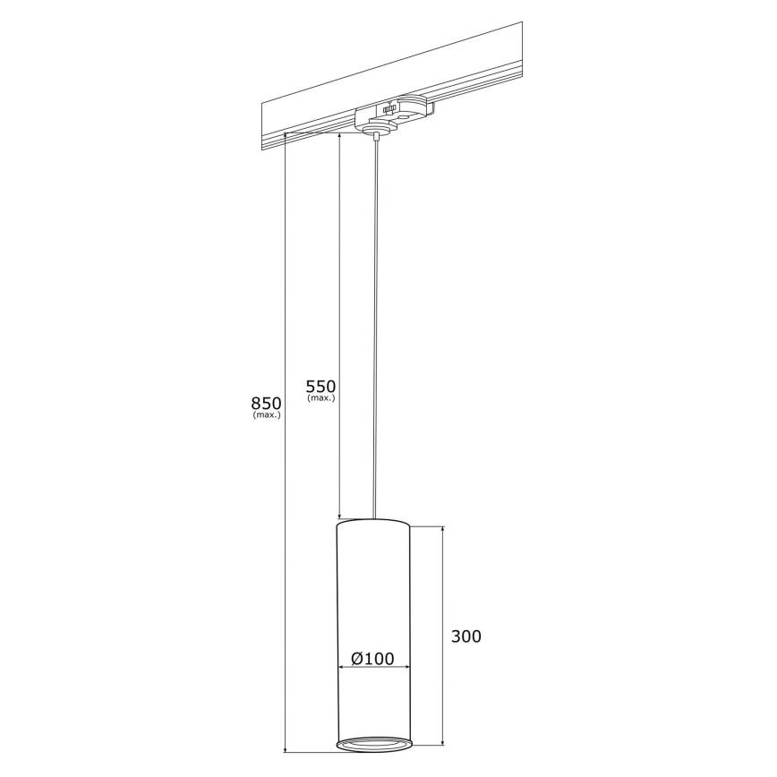 Argon 4318 - Candelabro suspenso para sistema de carril DELF 1xE27/15W/230V latão