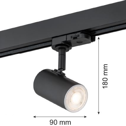 Argon 4329 - Foco para sistema de carril HORTA 1xGU10/5W/230V preto