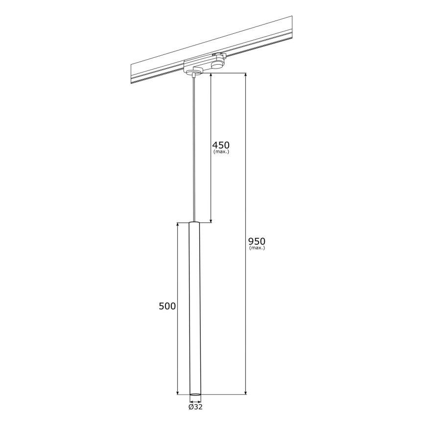 Argon 4330 - Candeeiro suspenso LED para sistema de carril ELBRUS LED/4,5W/230V branco