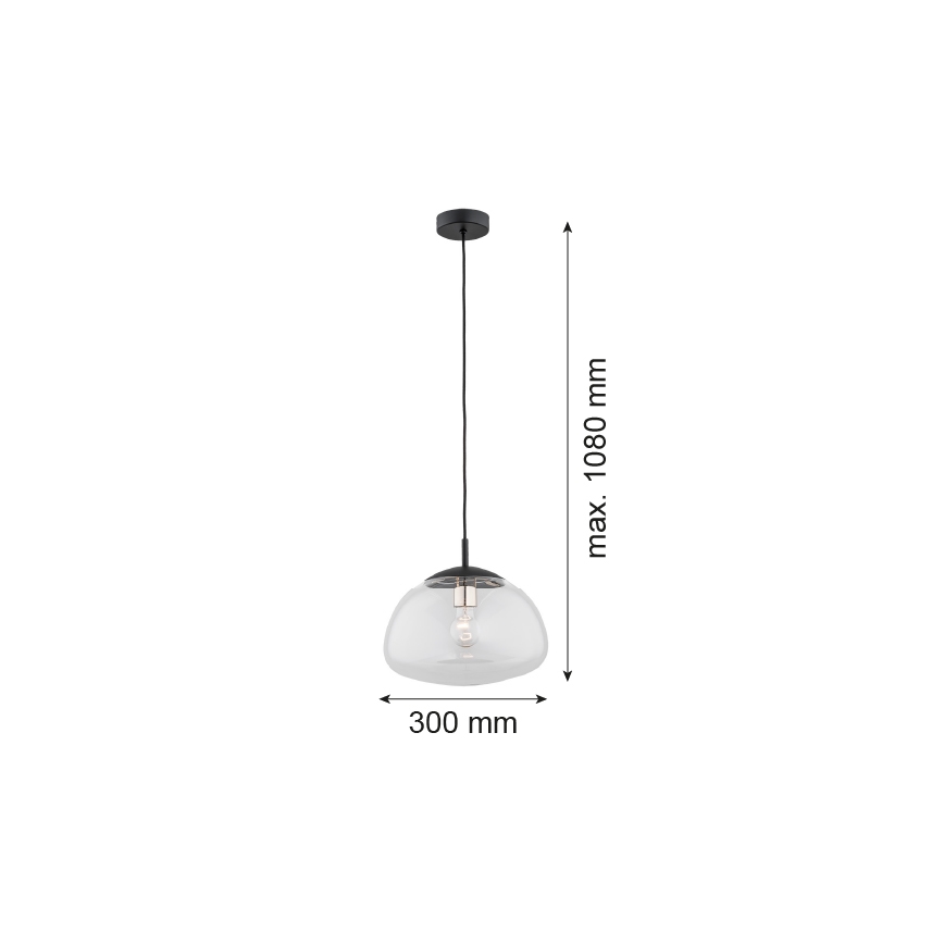Argon 4332 - Candelabro suspenso TRINI 1xE27/15W/230V d. 30 cm preto